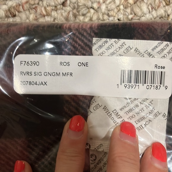 Coach Reversible Signature Gingham Print Muffler Scarf F76390 - Picture 4 of 4